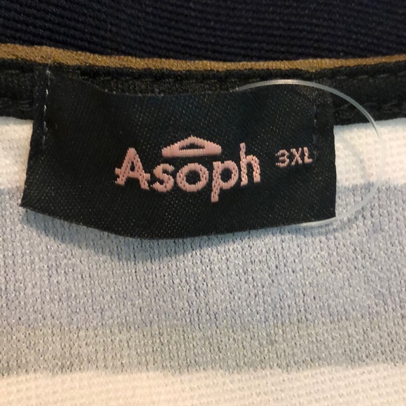 ASOPH Size 3X Peek-A-Boo Striped Wrap V-Neck Bodysuit Subdued Colors $48 NEW - Picture 6 of 11